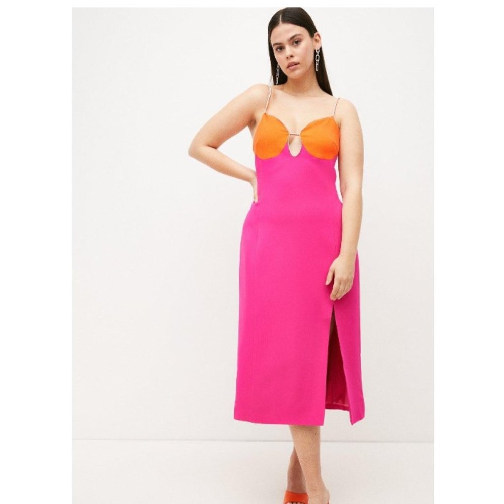 Plus Size Color-Block Midi Dress